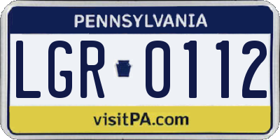 PA license plate LGR0112