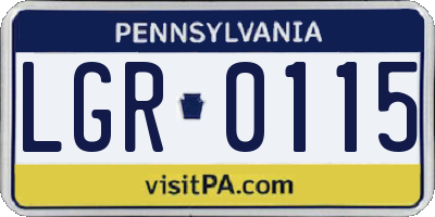 PA license plate LGR0115