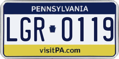 PA license plate LGR0119