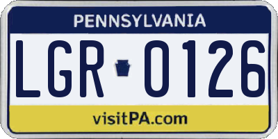PA license plate LGR0126