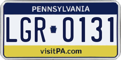 PA license plate LGR0131
