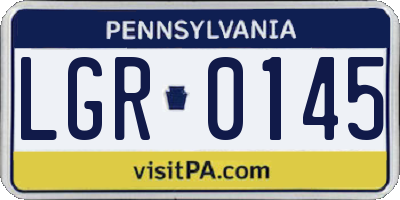 PA license plate LGR0145