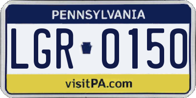 PA license plate LGR0150