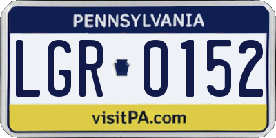 PA license plate LGR0152