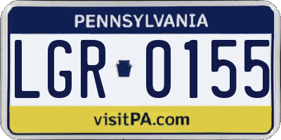 PA license plate LGR0155