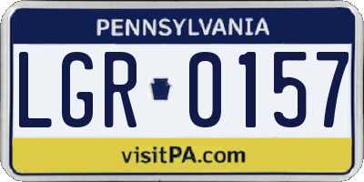 PA license plate LGR0157