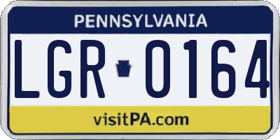 PA license plate LGR0164