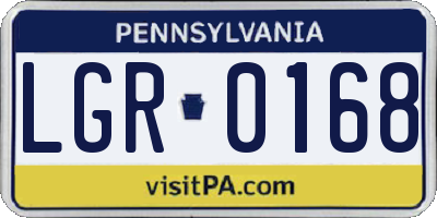 PA license plate LGR0168