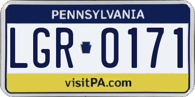 PA license plate LGR0171