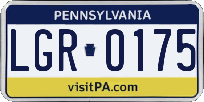 PA license plate LGR0175