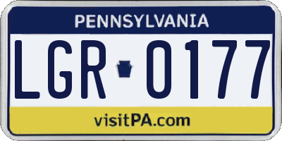 PA license plate LGR0177