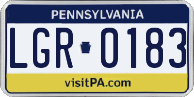 PA license plate LGR0183