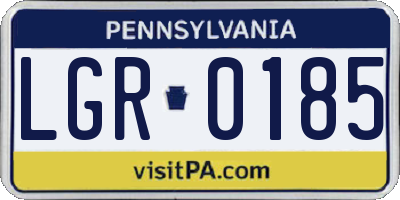 PA license plate LGR0185