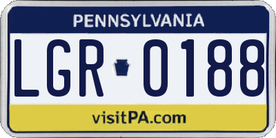 PA license plate LGR0188