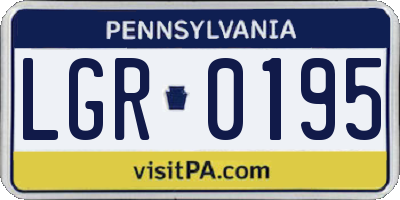 PA license plate LGR0195