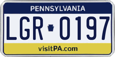 PA license plate LGR0197