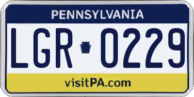 PA license plate LGR0229