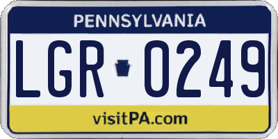 PA license plate LGR0249