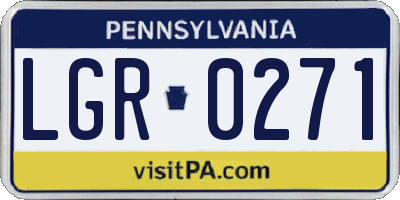 PA license plate LGR0271