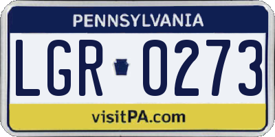 PA license plate LGR0273