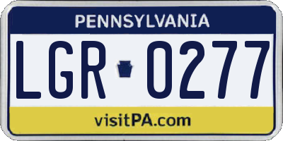 PA license plate LGR0277