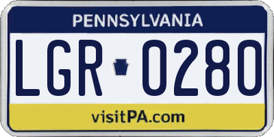 PA license plate LGR0280