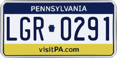 PA license plate LGR0291