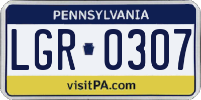 PA license plate LGR0307