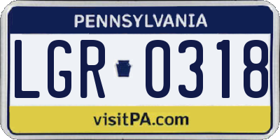 PA license plate LGR0318