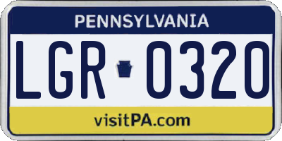 PA license plate LGR0320