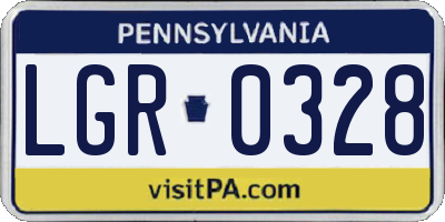 PA license plate LGR0328