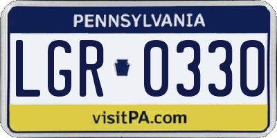 PA license plate LGR0330