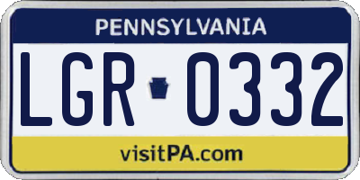 PA license plate LGR0332