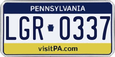 PA license plate LGR0337