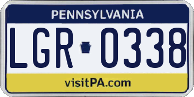 PA license plate LGR0338
