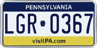 PA license plate LGR0367