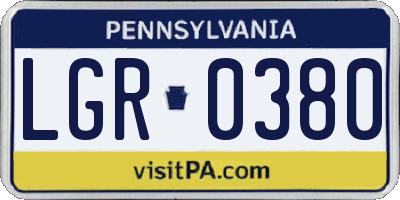 PA license plate LGR0380