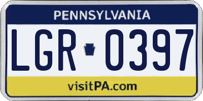 PA license plate LGR0397