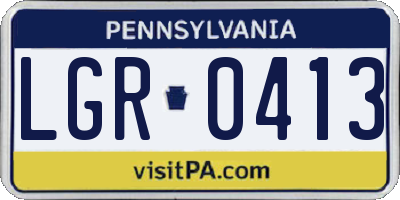 PA license plate LGR0413