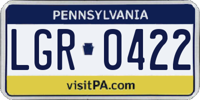 PA license plate LGR0422