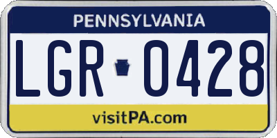 PA license plate LGR0428