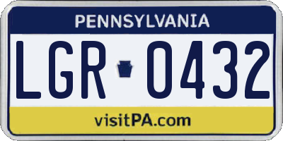 PA license plate LGR0432