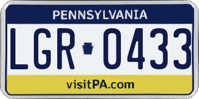 PA license plate LGR0433