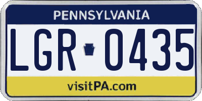 PA license plate LGR0435