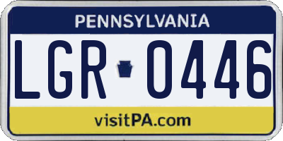 PA license plate LGR0446