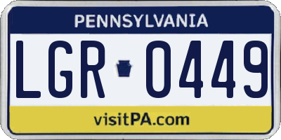 PA license plate LGR0449