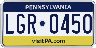 PA license plate LGR0450