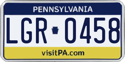 PA license plate LGR0458
