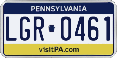 PA license plate LGR0461
