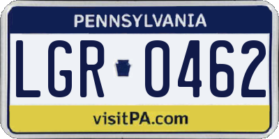 PA license plate LGR0462